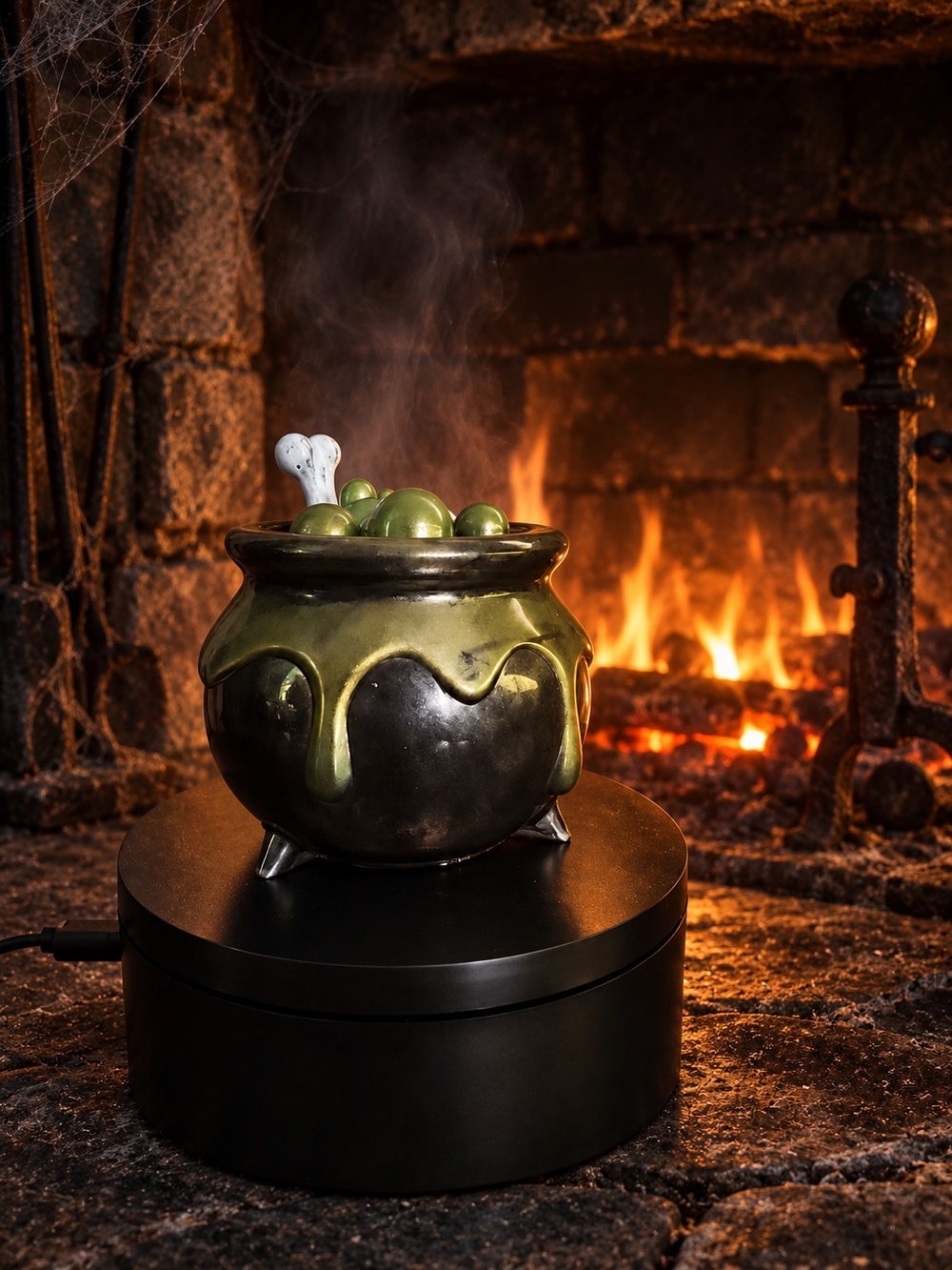 Hand Crafted Resin Witches Cauldron Halloween Decor
